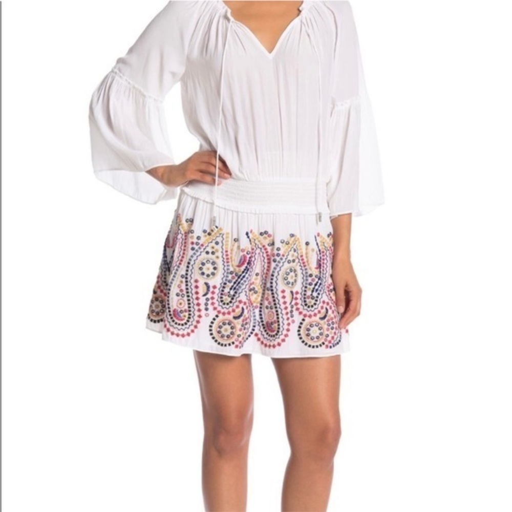Ramy Brook Dress Graham Mini Embellished in White
